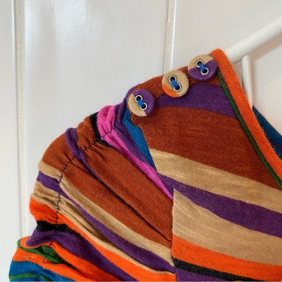 Anthropologie women’s stripes top with ruching and buttons size XS - Picture 7 of 8